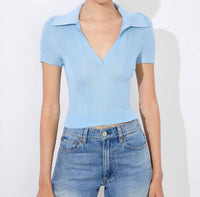 Alice + Olivia - Martha V-neck Polo Shirt