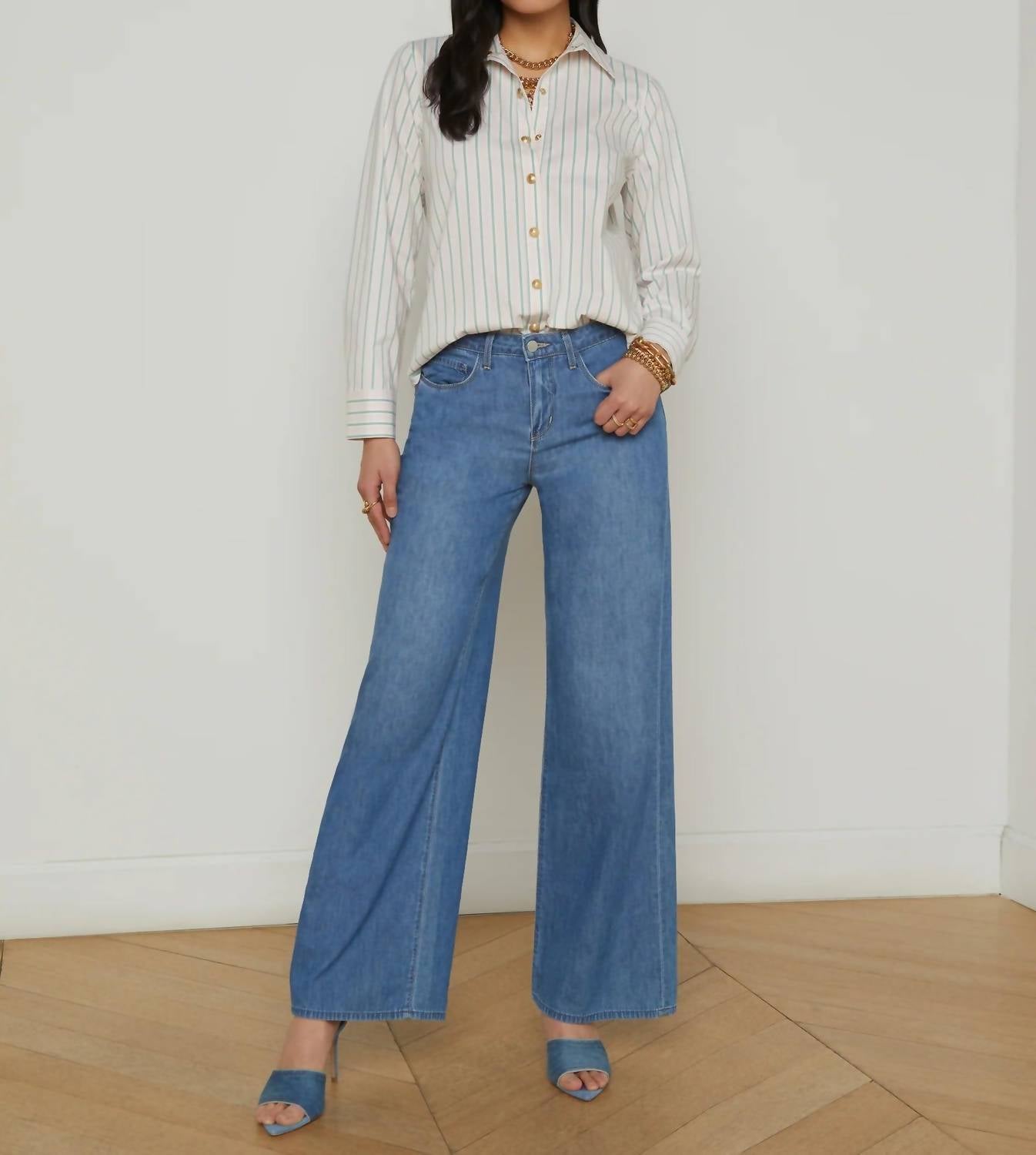L'Agence - Ellery Poplin Button-down Shirt