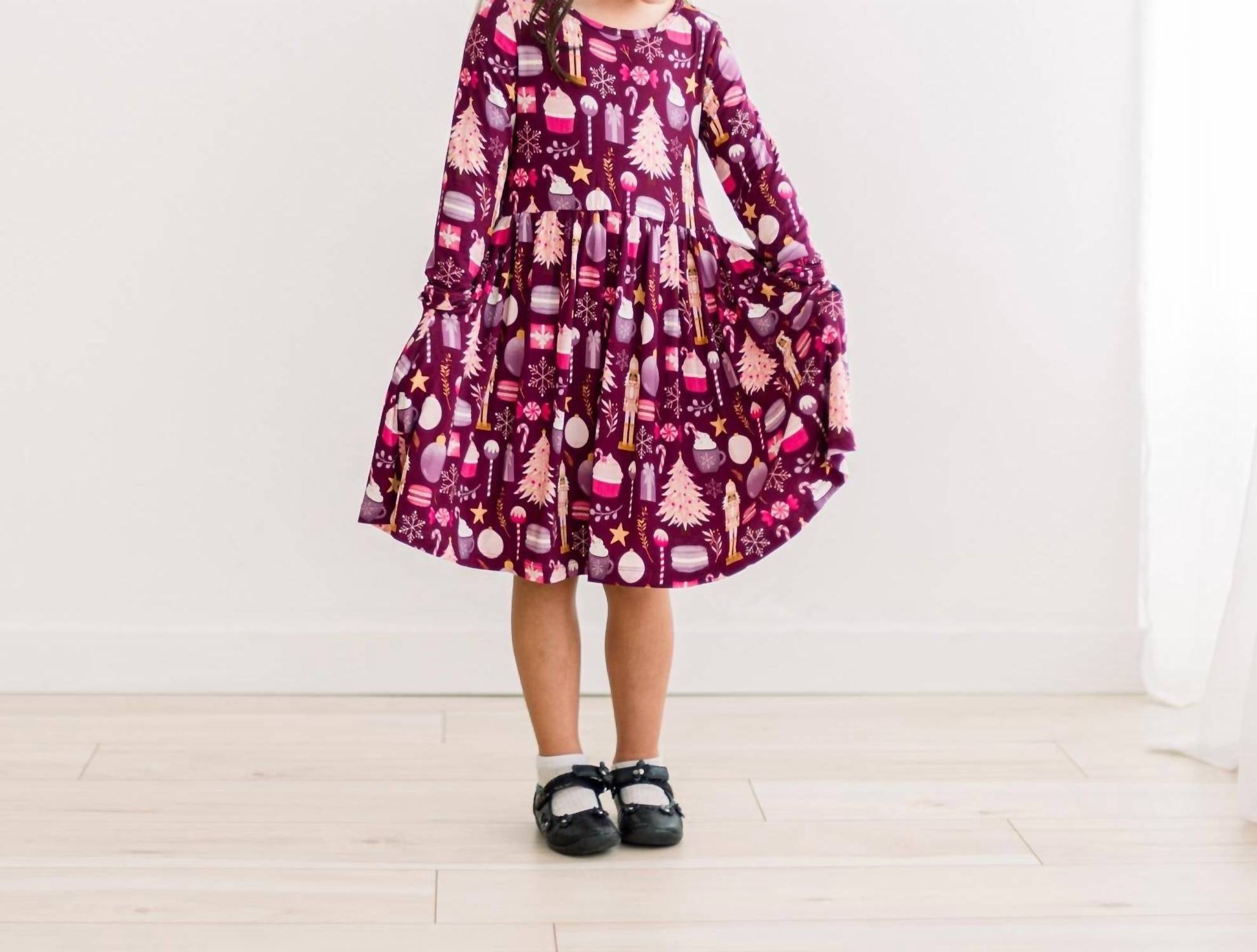 Kickee - Long Sleeve Twirl Dress With Pockets