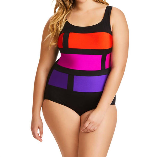 Longitude - Color Block One Piece Swimsuit