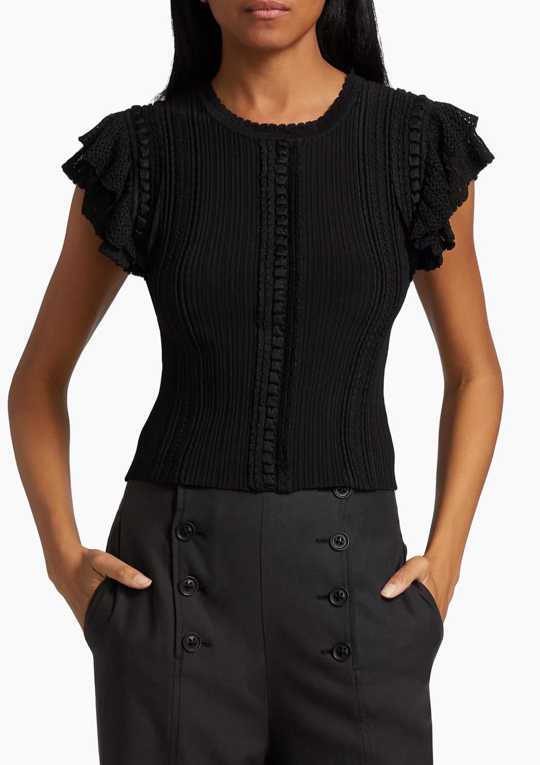 Ulla Johnson Giulia Top in noir - women's blouse