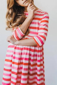 Mila & Rose - Girl's All You Need Is Love Striped Twirl Dress