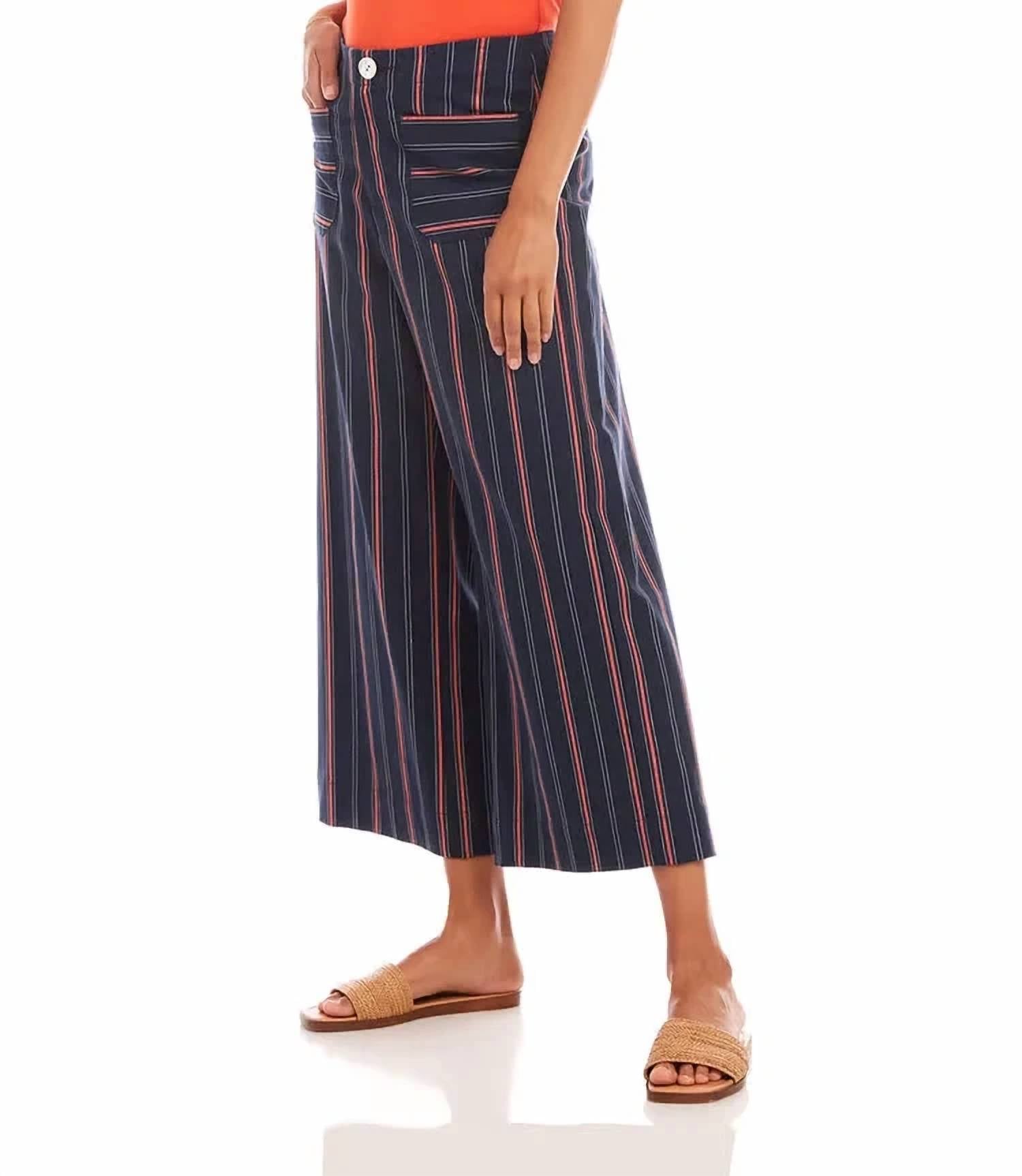 Karen Kane - Syd Stripe Cropped Wide Leg Pants