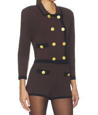 L'Agence Lumi Pull On Short in dark brown black - women's shorts - alternate view