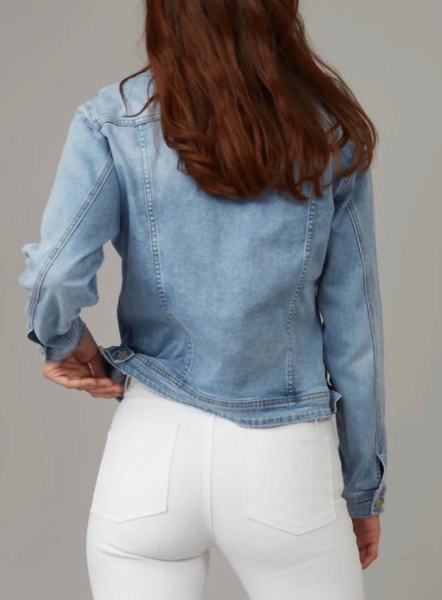 LOLA JEANS Classic Denim Shirt in blue - women's jacket - alternate view