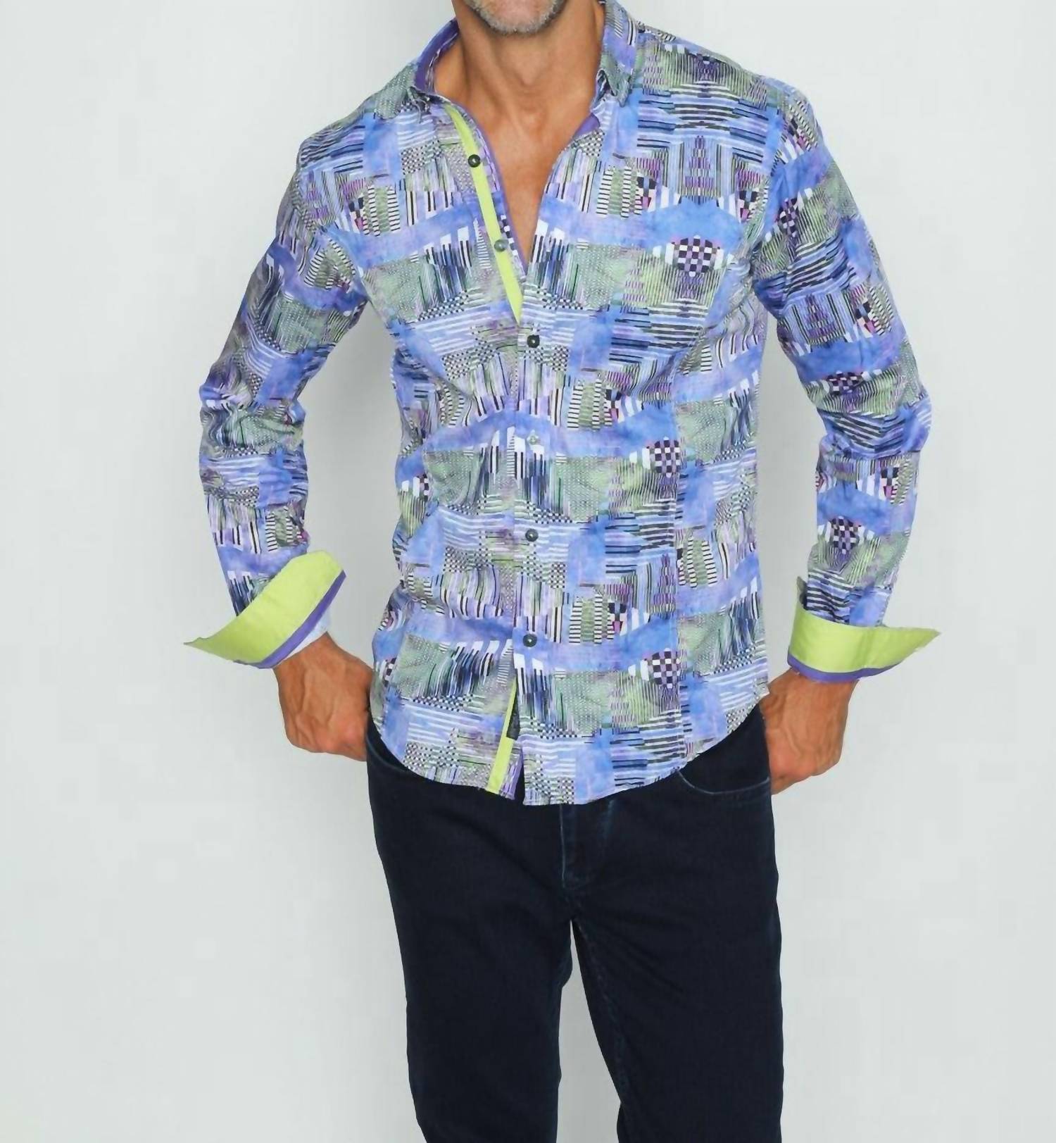 Eight X - Retro Signals Button Down Shirt With Trim