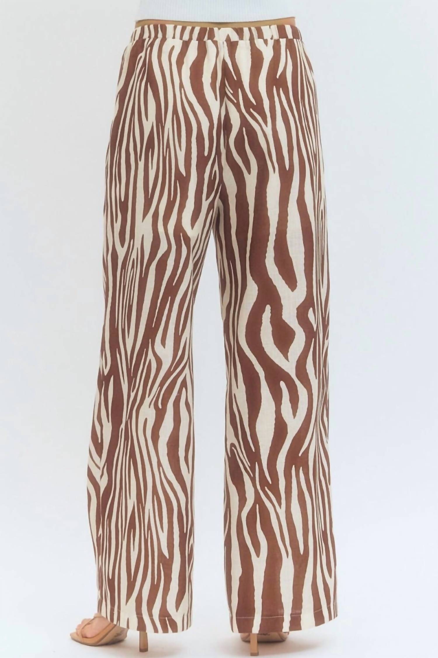 Entro - Elizabeth Zebra Print Drawstring Waist Pants