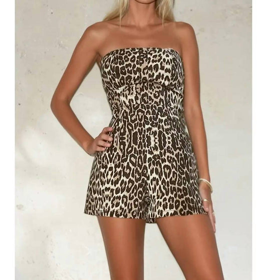 Wisteria Lane - Leopard Print Sleeveless Denim Romper