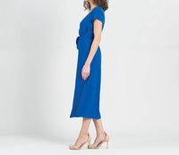 Clara Sun Woo - Wrap Overlay Center Tie Midi Dress