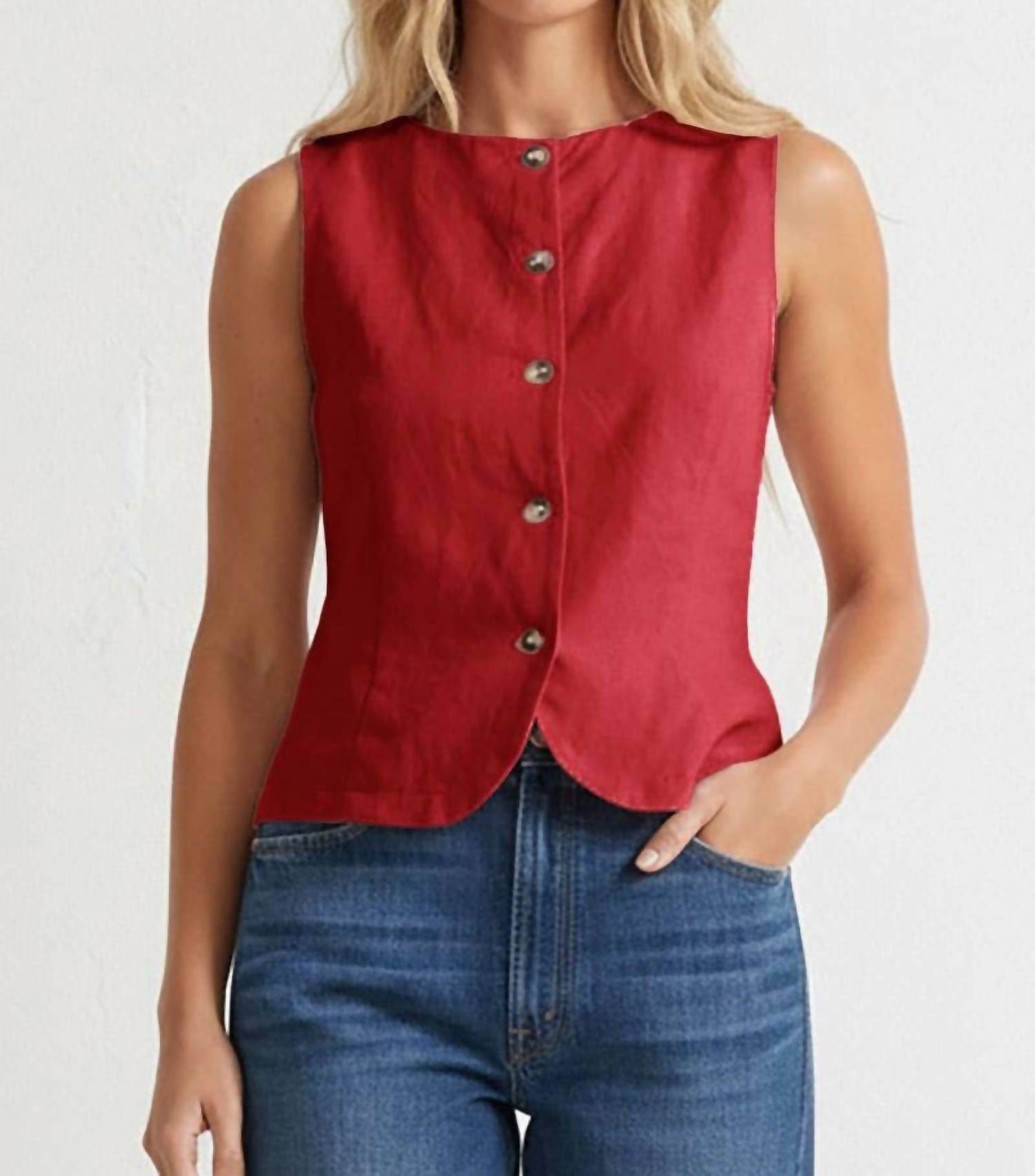 Naked Zebra - Sleeveless Woven Vest