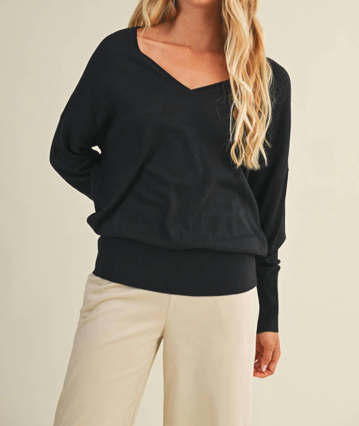 Mustard Seed - V-Neck Sweater Top