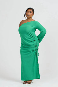 Fashion Szn Curve - One Shoulder Flare Sleeve Maxi Dress - Plus Size