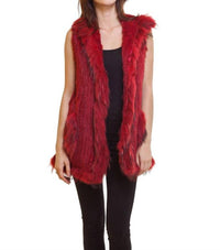 Love Token - Long Fur Vest with Hood