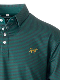 Fieldstone Men's Signature Polo in green stripe - men's shirt - detail view