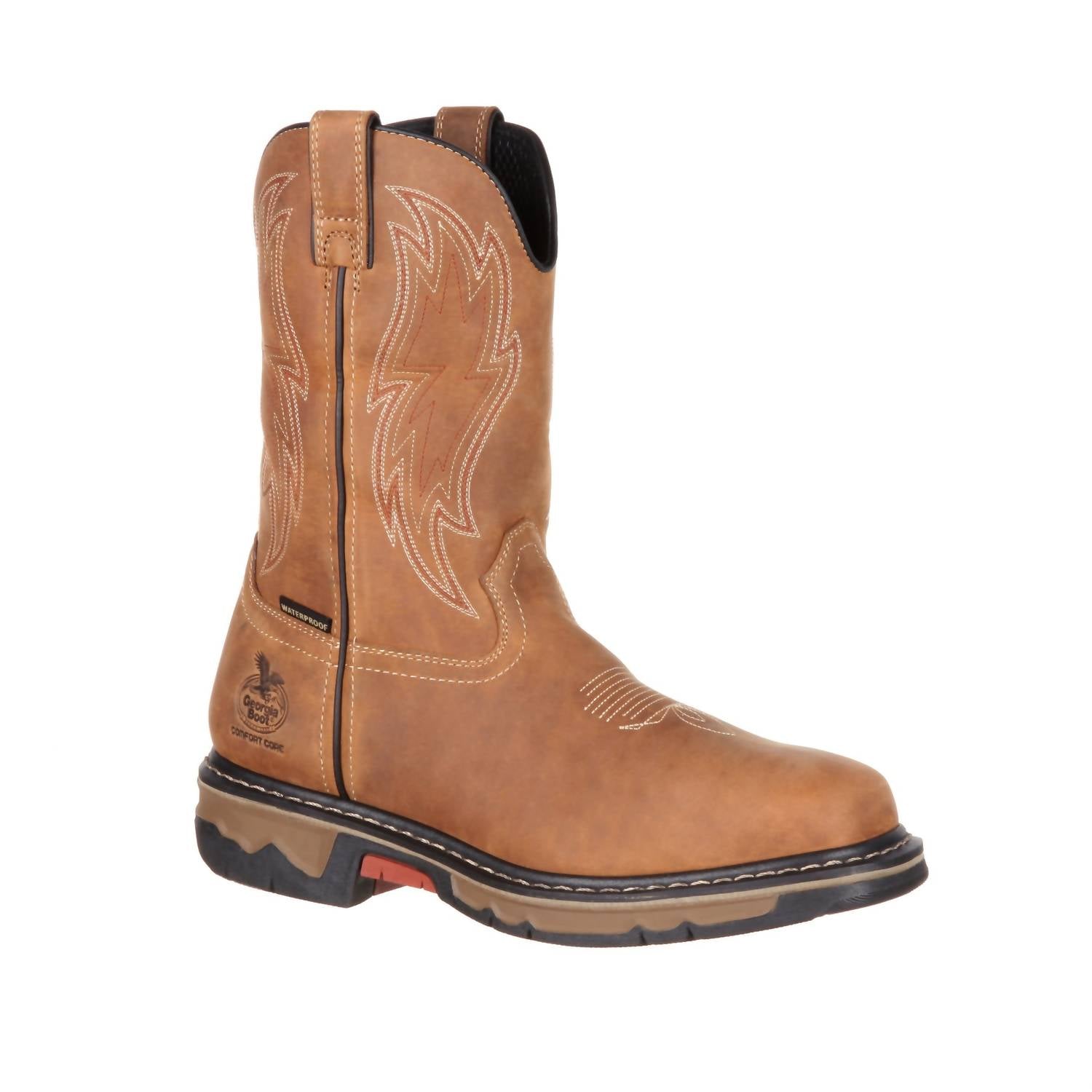 Georgia Boot Men's Carbo-tec Waterproof Composite Toe Work Boot in brown - men's boots