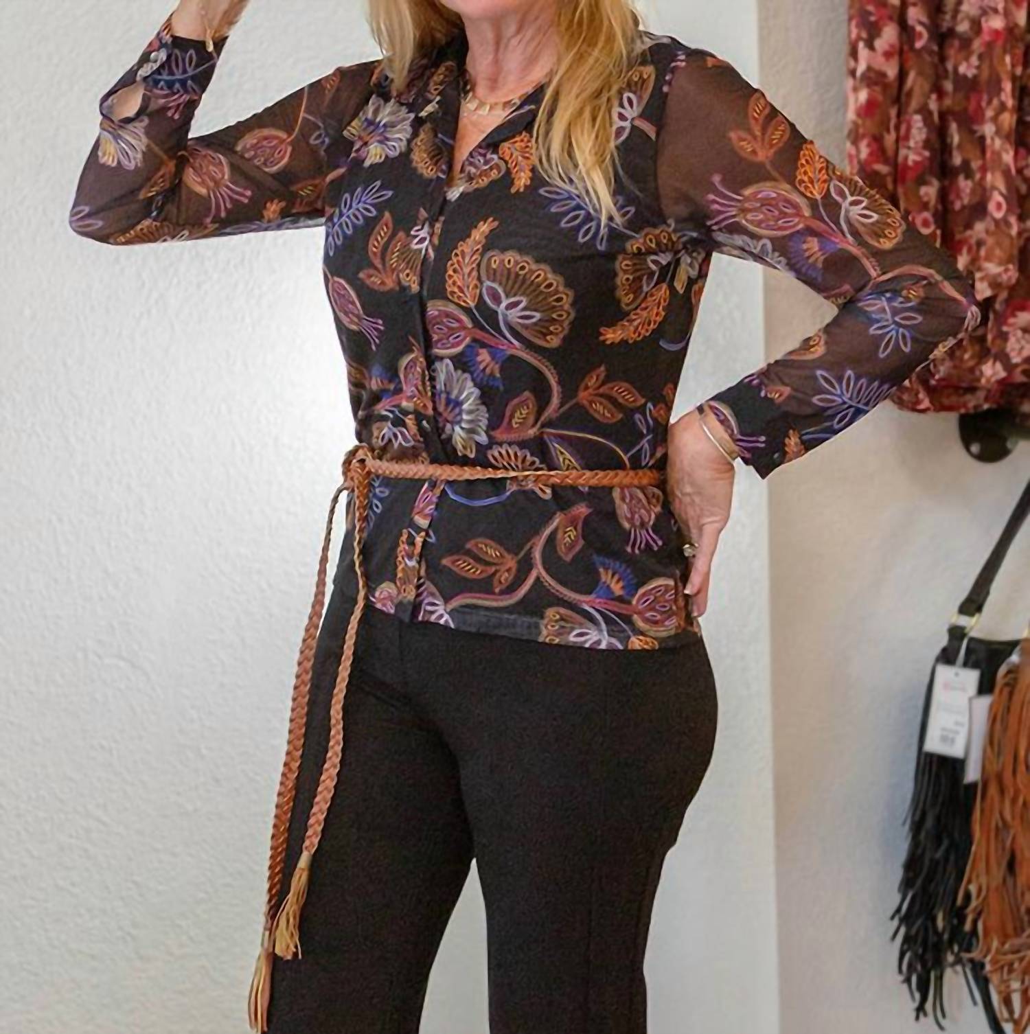 Johnny Was Women's Devin Button Down Shirt in ginnie - women's blouse