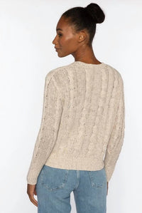 Kinross - Sequin Cable Vee Pullover