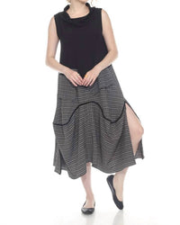 Moonlight By Y&S - Sleeveless Cowl Neck Plaid Midi Dress
