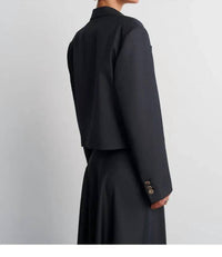 Acaria Studio Guru Crop Blazer in black - women's jacket - detail view