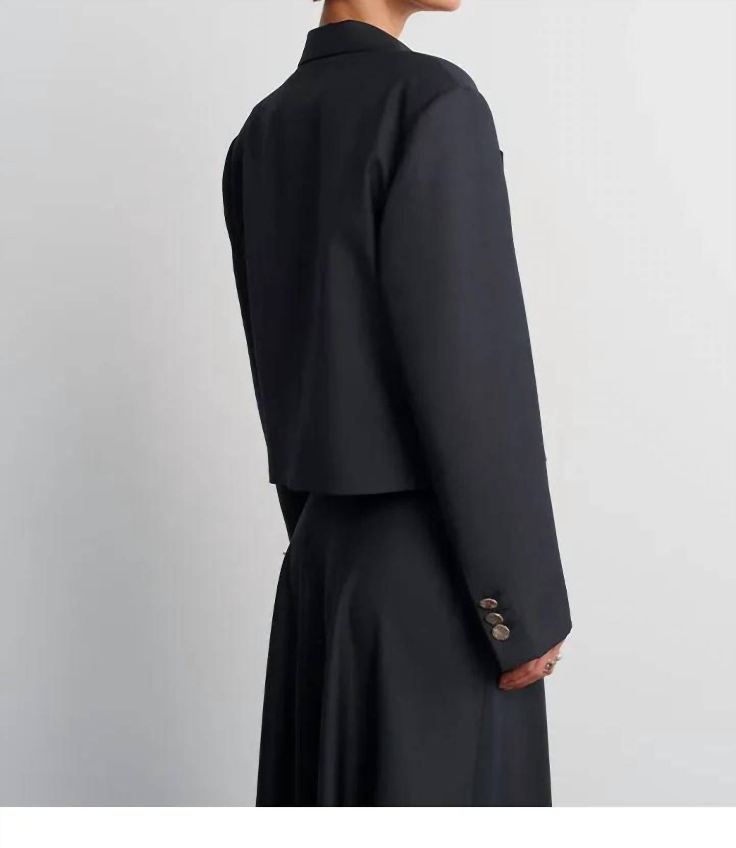 Acaria Studio Guru Crop Blazer in black - women's jacket - detail view