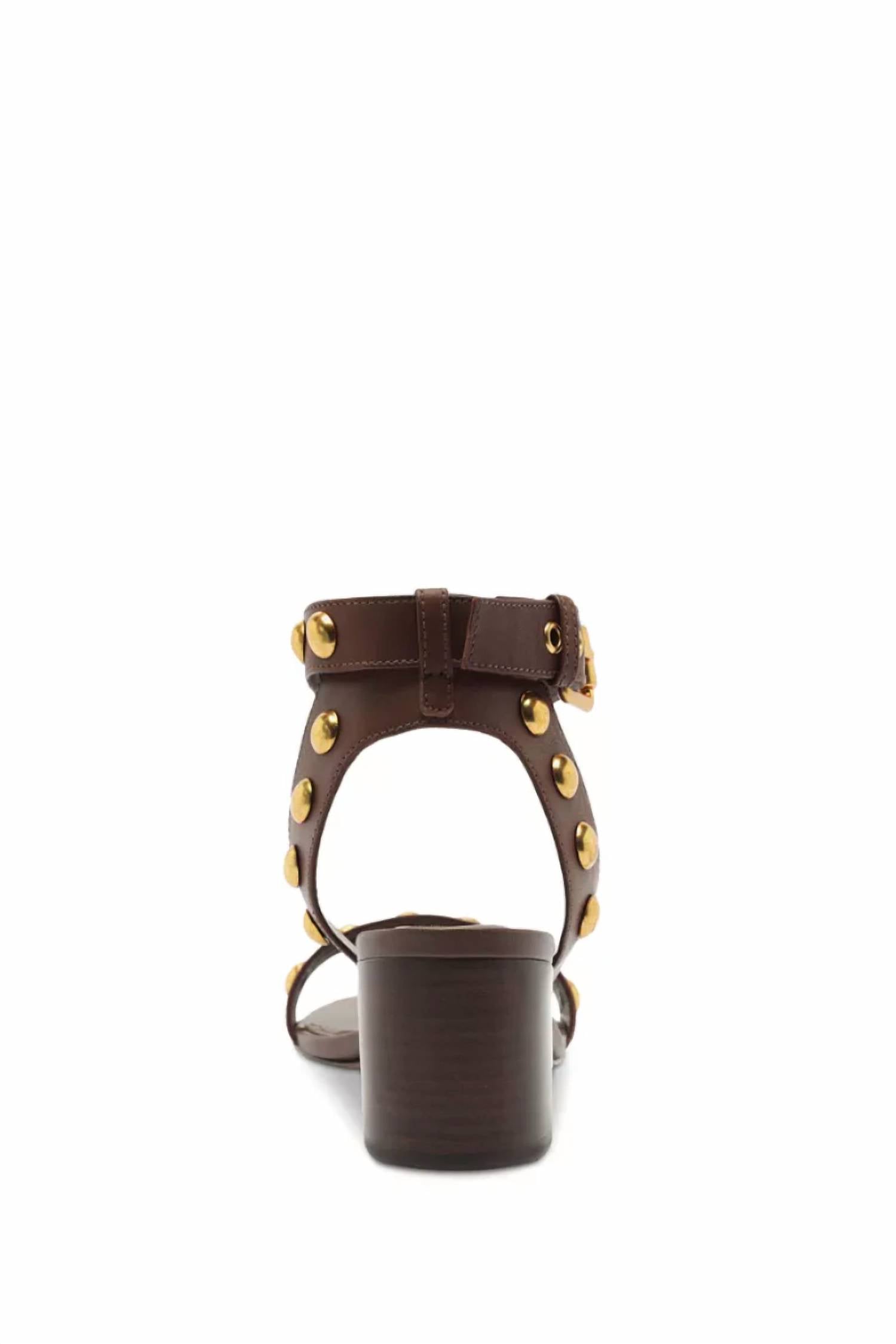 Farm Rio - Women's Leather Studded Block Heel Sandals