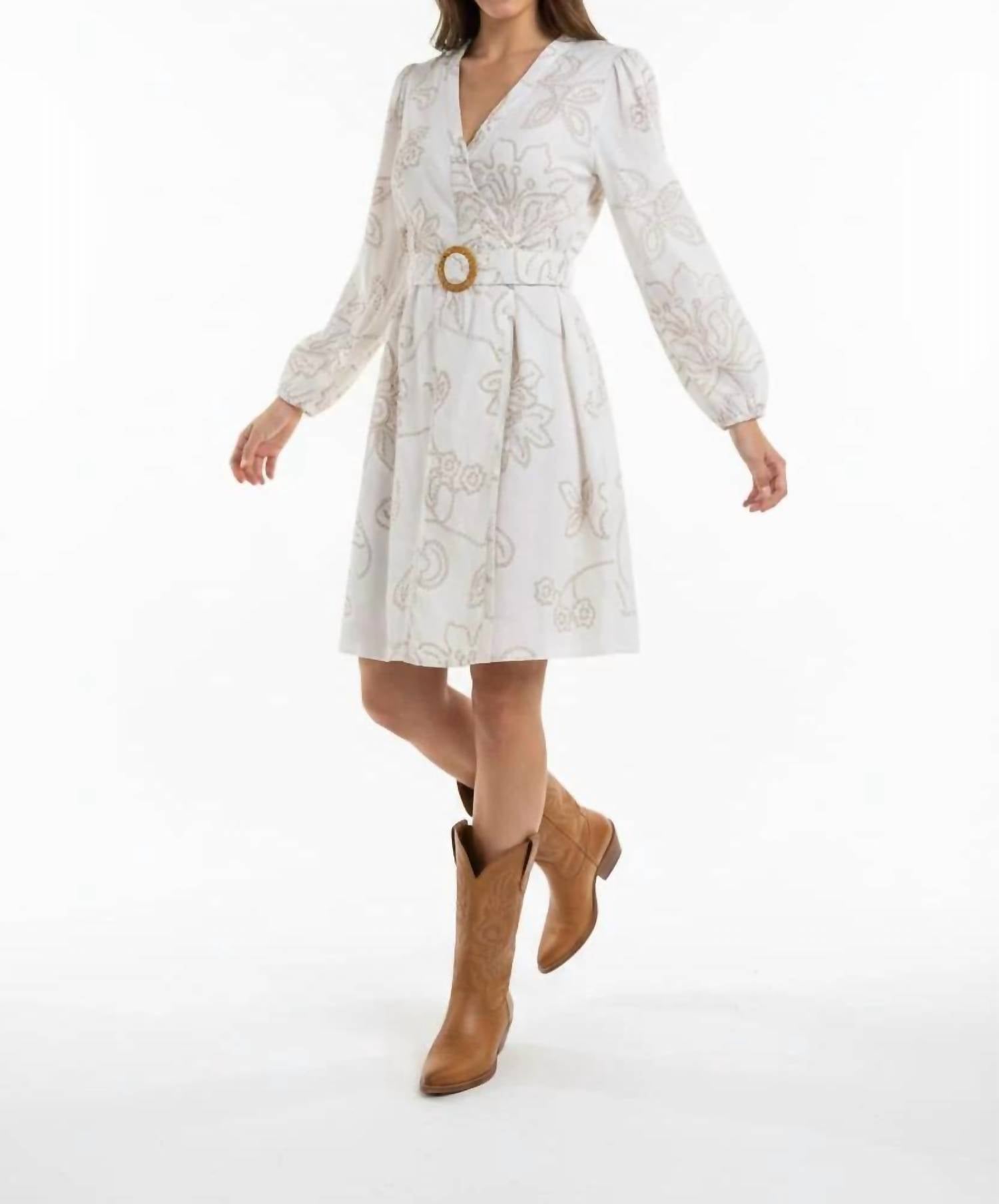 Maggy London - Long Sleeve Button Up Dress