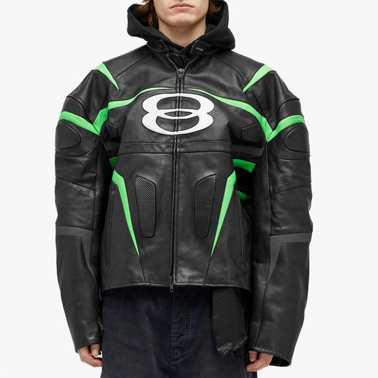 Balenciaga - Light Semi Shiny Leather Racer Jacket