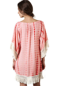Umgee - Tie Dye Tassel And Fringe Dress