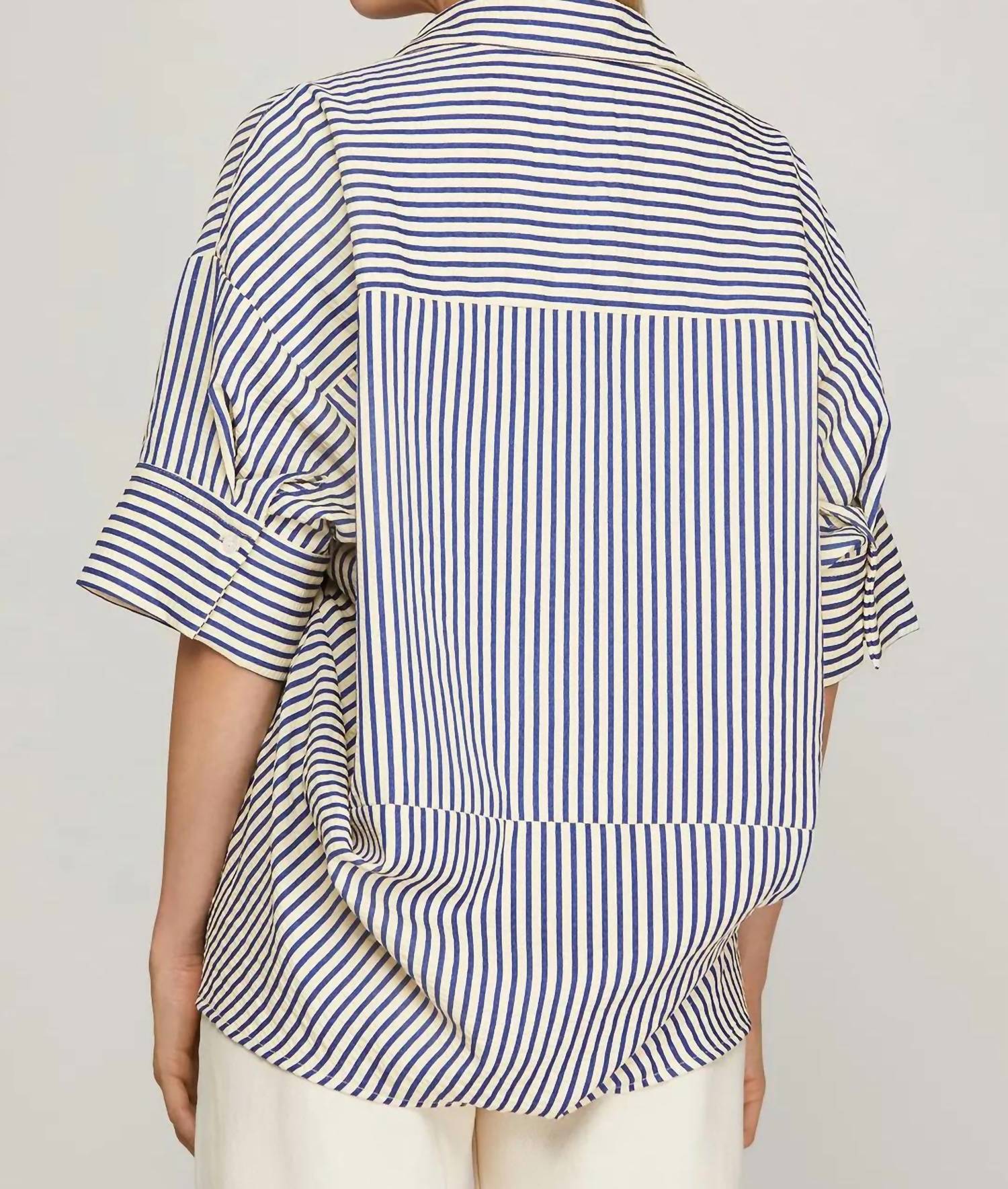 She + Sky - Oversized Striped Top