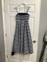 English Factory - Women's Striped Pleated Midi Dress