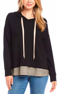 Karen Kane - Charli Contrast Embellished Hem Hoodie