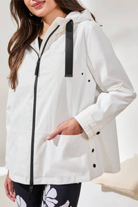 Tribal - Long Sleeve Zip Raincoat With Hood