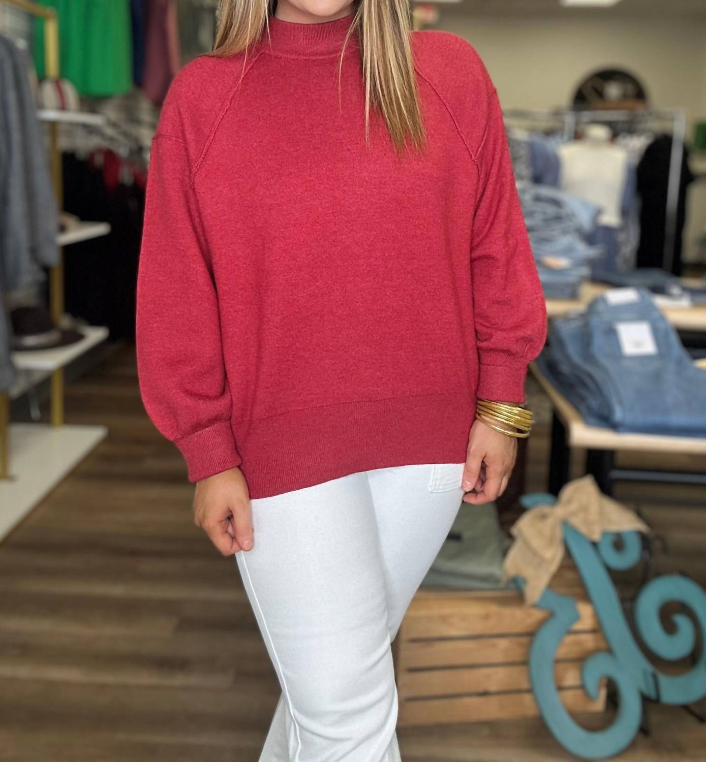 Zenana - Exposed Seam Sweater