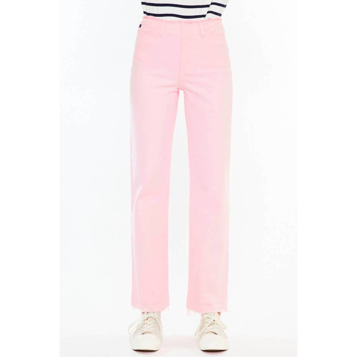 KanCan High Rise True Straight Comfort Jeans in pink - women's jeans