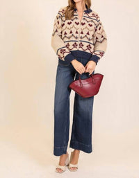 Lumiere - Aspen Nordic Zip Knit Sweater