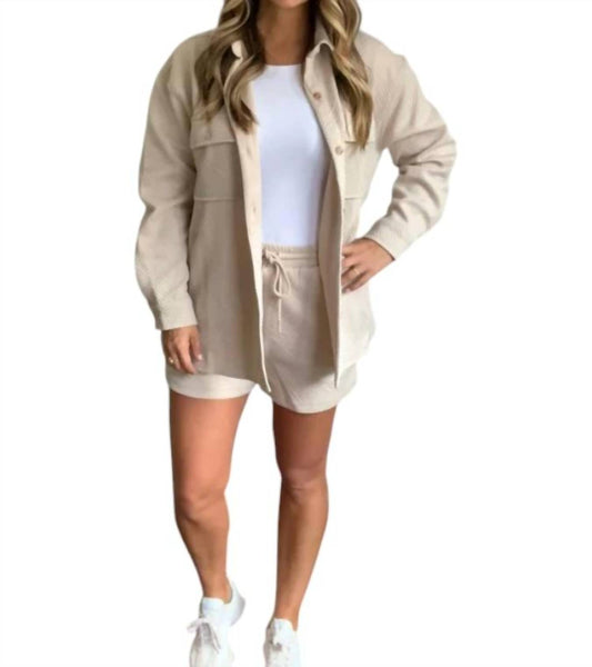 Allie Rose - Textured Check Pocket Jacket