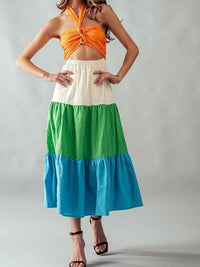 Akaiv - Saddle Color Block Dress