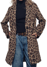 Urban Daizy - Leopard Print Oversized Statement Coat
