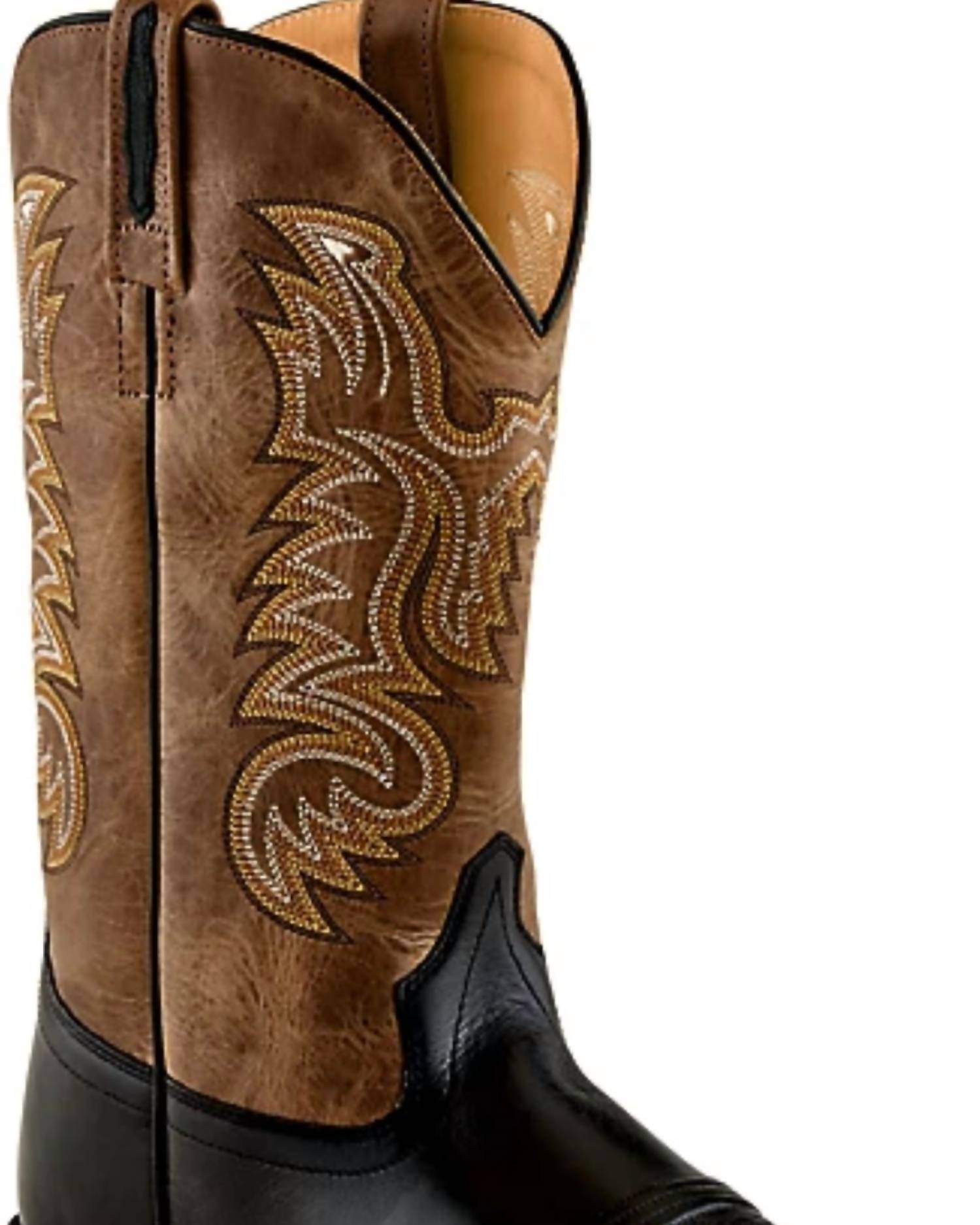 Old West Men's Western Boots in brown black - men's boots - detail view