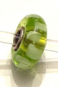 Trollbeads Women's Universal Charm Bead in unique green white stripes - women's item