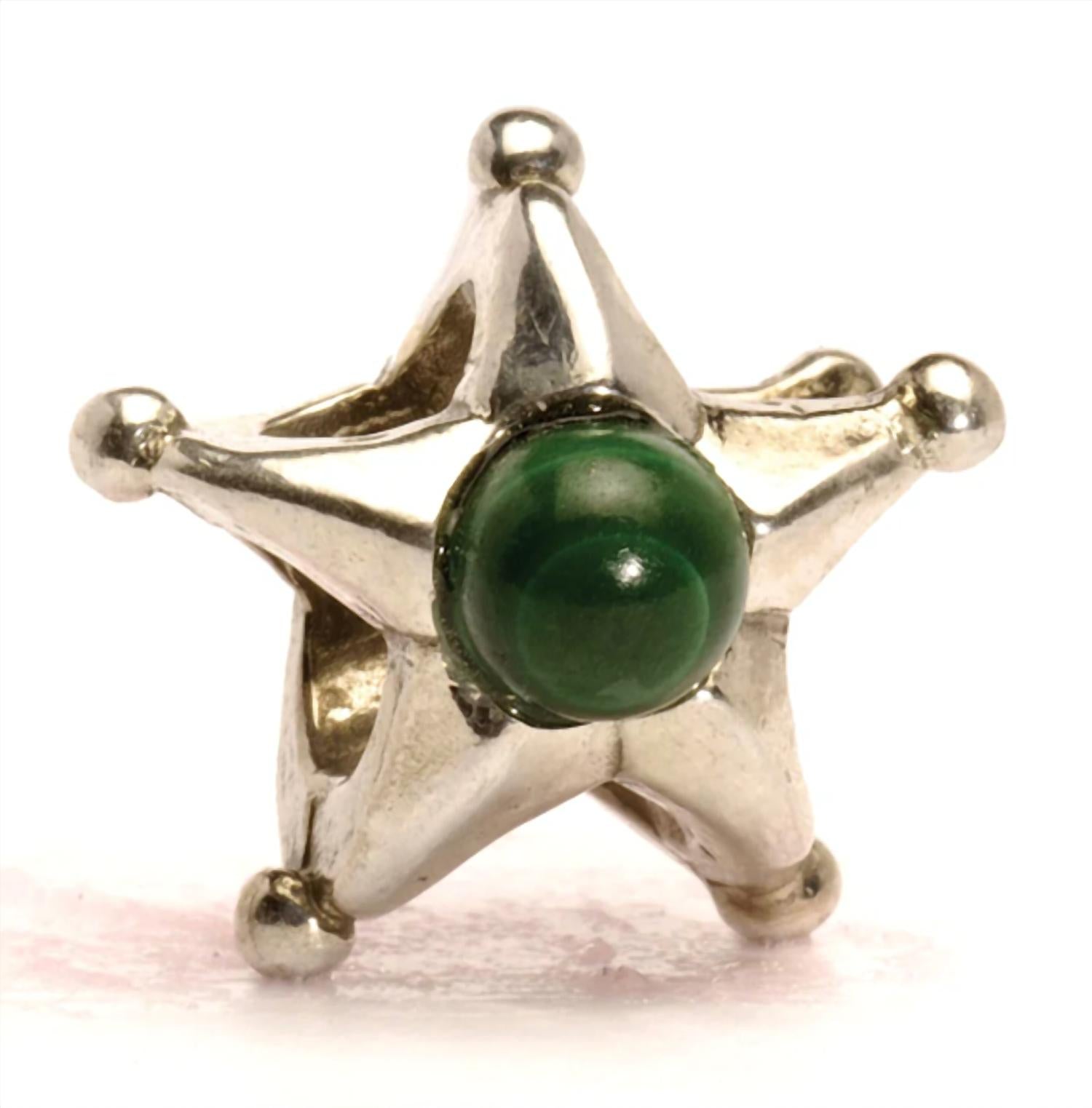Trollbeads Virgo Star Sterling Bead in green - women's jewelry