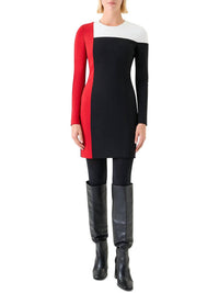 Akris Punto - Women's Long Sleeve Signature Stretch Colorblk Shift Dress