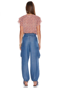 Velvet Heart Baylor Soft Denim Midrise Cargo Pant in calvary blue - women's pants - view 5