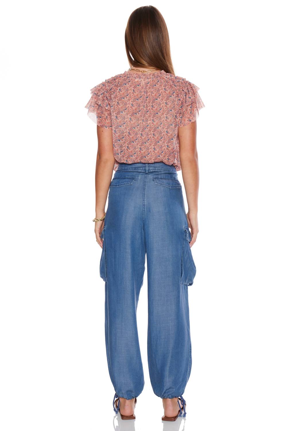 Velvet Heart Baylor Soft Denim Midrise Cargo Pant in calvary blue - women's pants - view 5