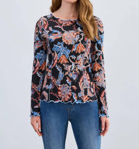 Fdj - Ribbed Paisley Boatneck Tee