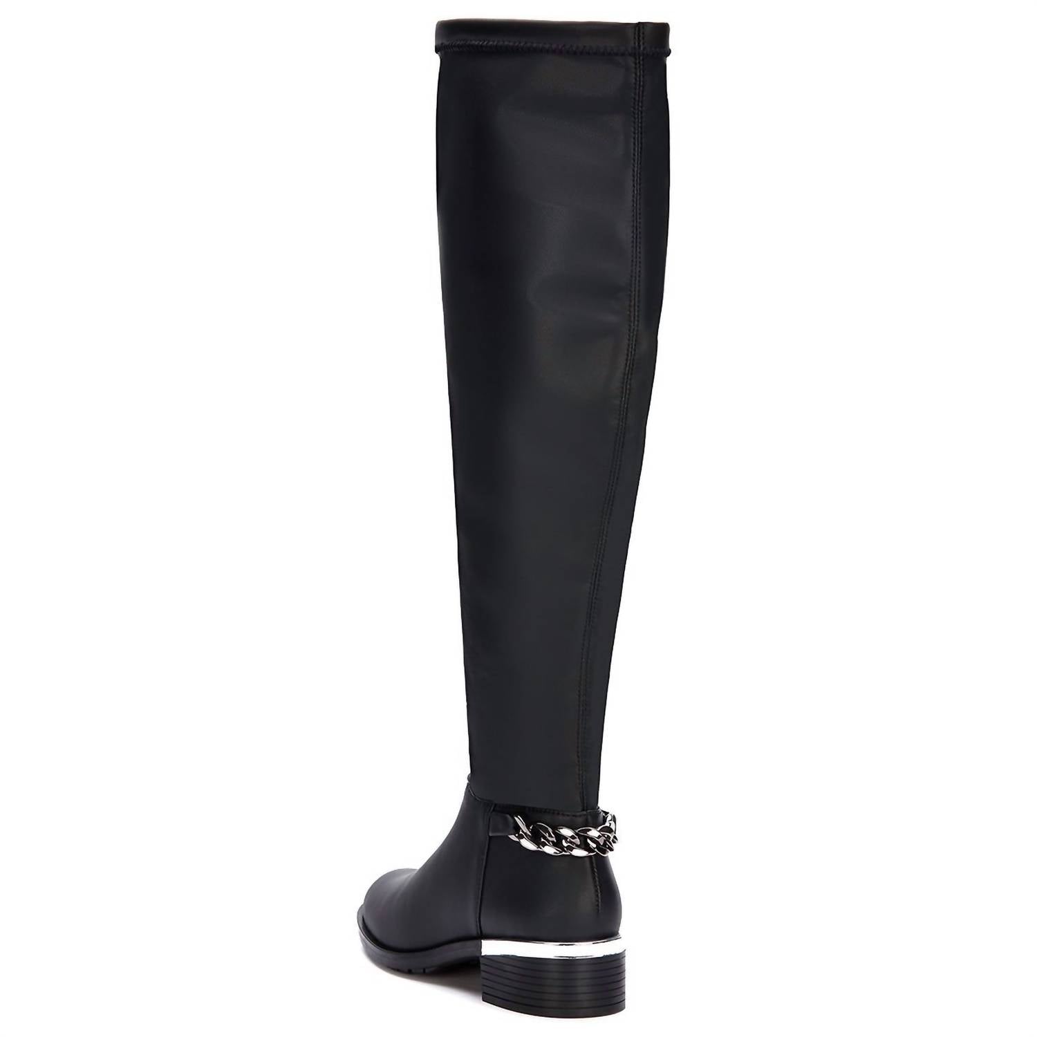 Andrea - Women's Tall Riding Boots With Chain Accent