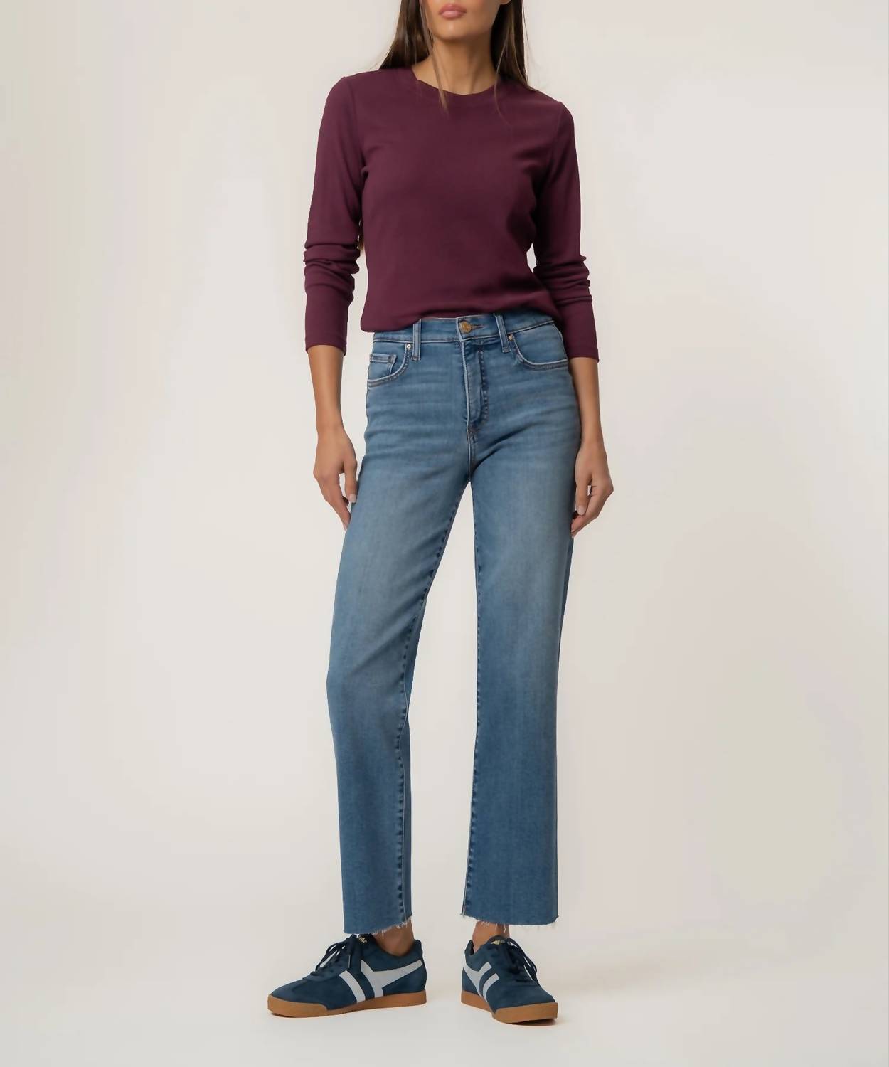 KUT FROM THE KLOTH Avery High Rise Straight Leg Jeans in building - women's jeans