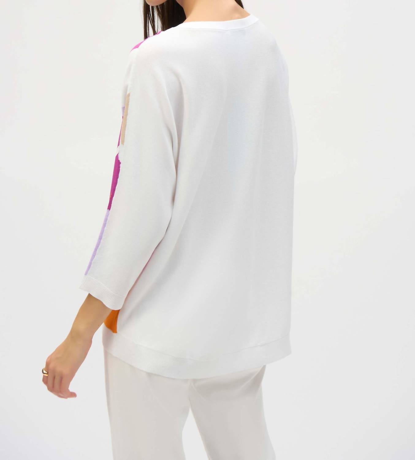 Joseph Ribkoff - Color-blocked Relaxed Pullover