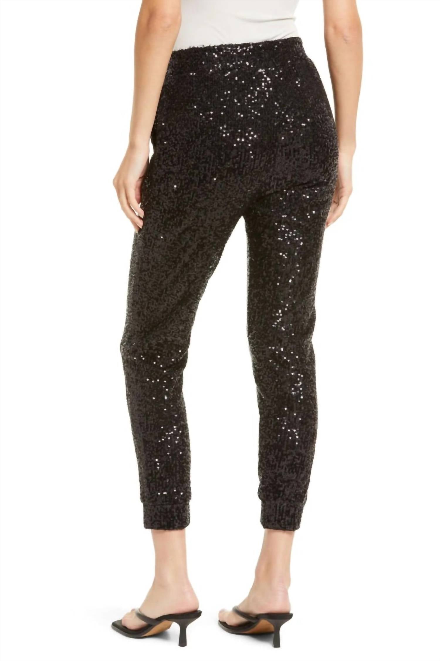 STEVE MADDEN Glitter End Jogger in black - women's pants - alternate view