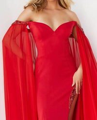 Jovani - Off Shoulder Sweetheart Neck Prom Dress